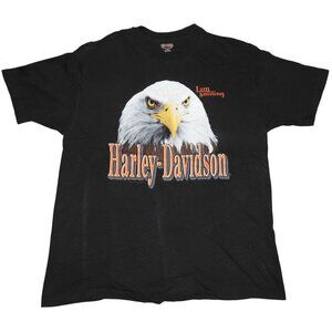 Vintage 1989 Harley Davidson T-Shirt Men's XL Eagle I Am Smiling Sauk City, WI